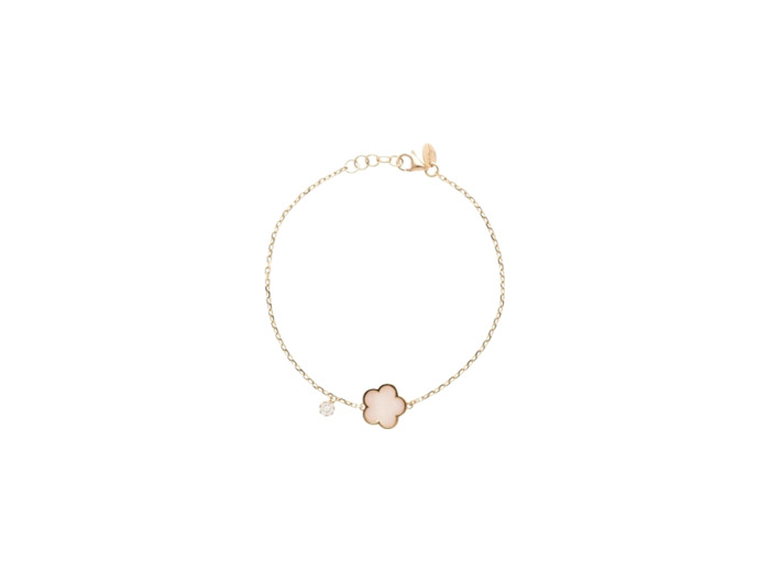 Bracelet Cesare Pompanon Fiore di Mamma pastille diamants en or rose et nacre blanche