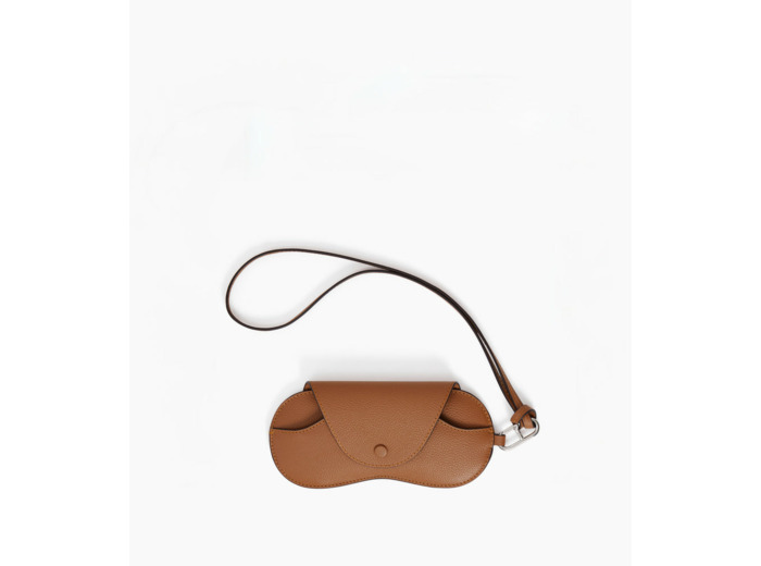 Etui à lunettes charms en cuir grainé