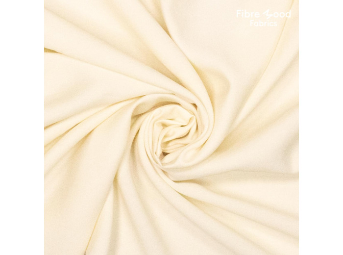 Fibre Mood - Tissu Aspect Tencel en Viscose Melangé  "Dallas" Uni Couleur Blanc Cassé - coupon 3 m