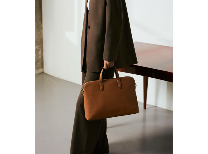 Porte documents 1 soufflet 15" Sophie en cuir grainé