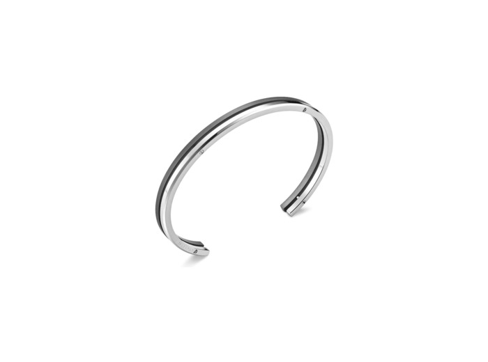 Jonc Herbelin Newport Duo en acier poli et titane sablé