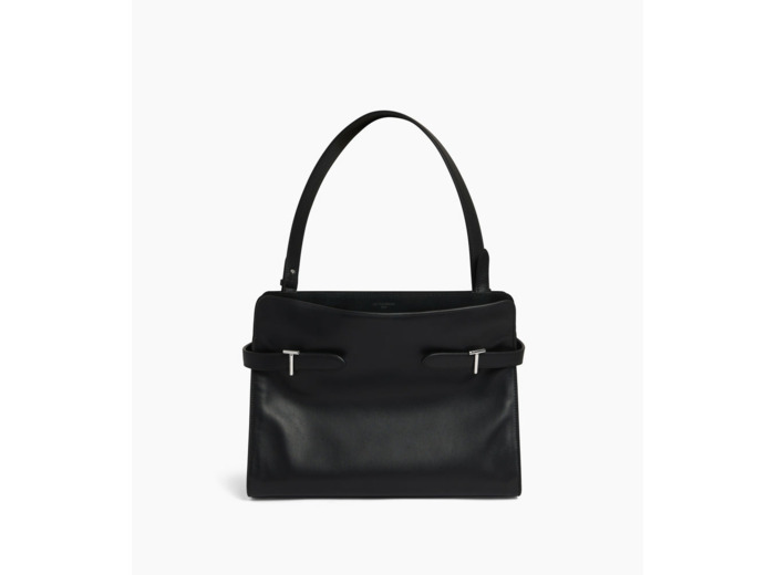 Sac porté épaule grand modèle Emie en cuir lisse et nubuck
