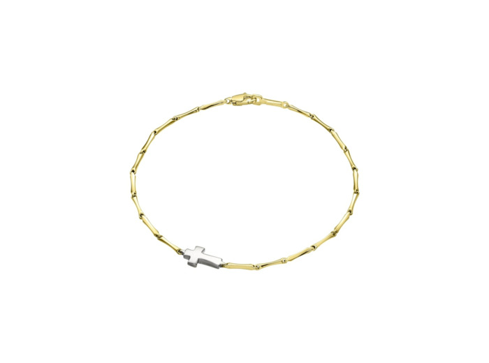 Bracelet Chimento Bamboo Shine en or jaune avec element en or gris