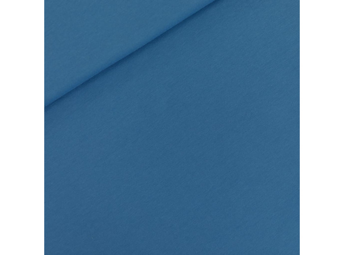 See You at Six - Tissu French Terry Coton Uni Couleur Bleu Côte Pacifique