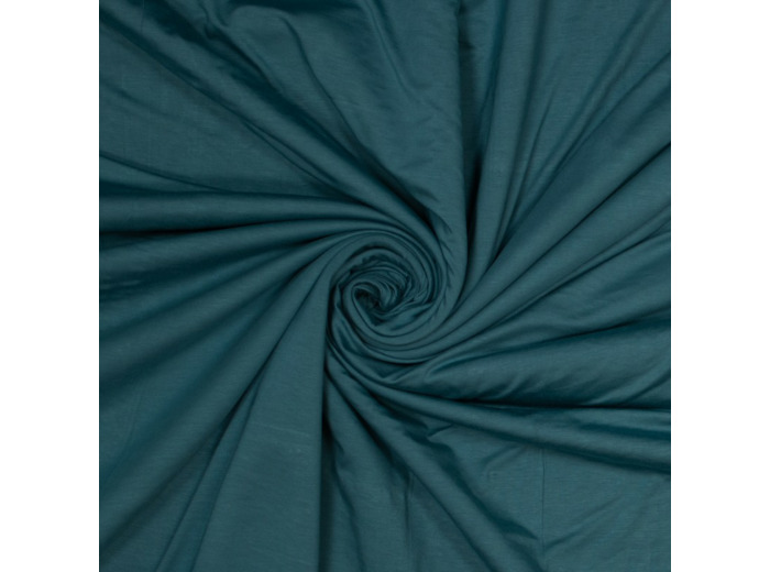 Fibre Mood - Tissu Jersey de Bambou  Uni Couleur Petrol
