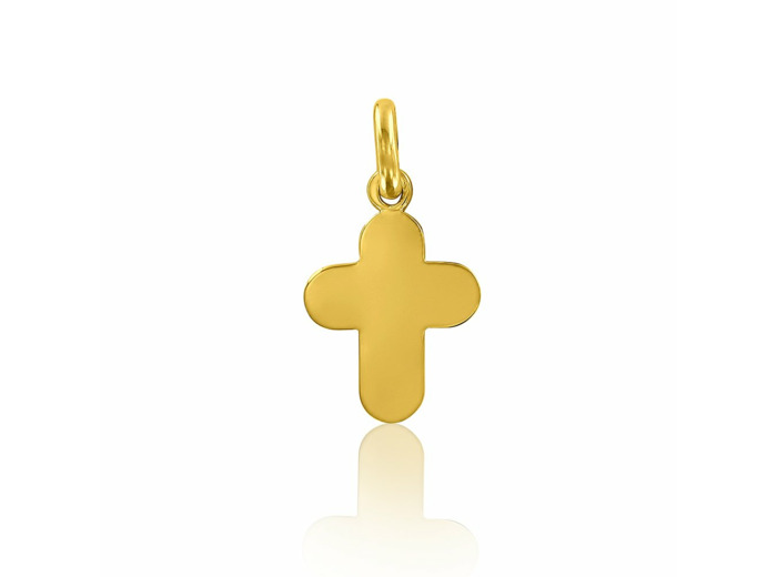 Pendentif Arthus Bertrand Croix arrondie PM uni or jaune