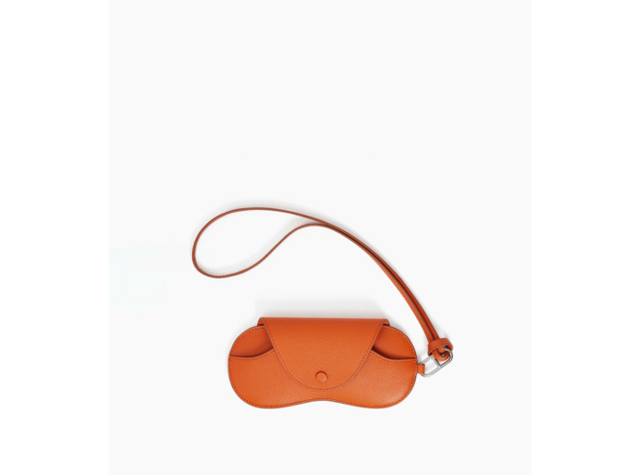 Etui à lunettes charms en cuir grainé