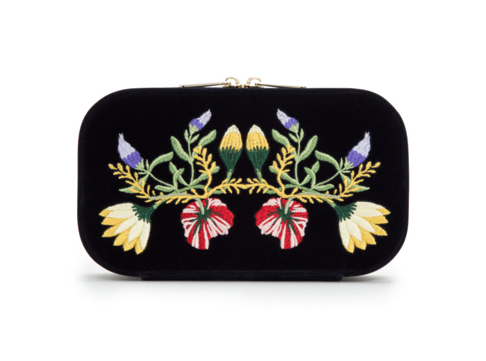 Étui zippé Wolf 1834 Zoe en velour indigo