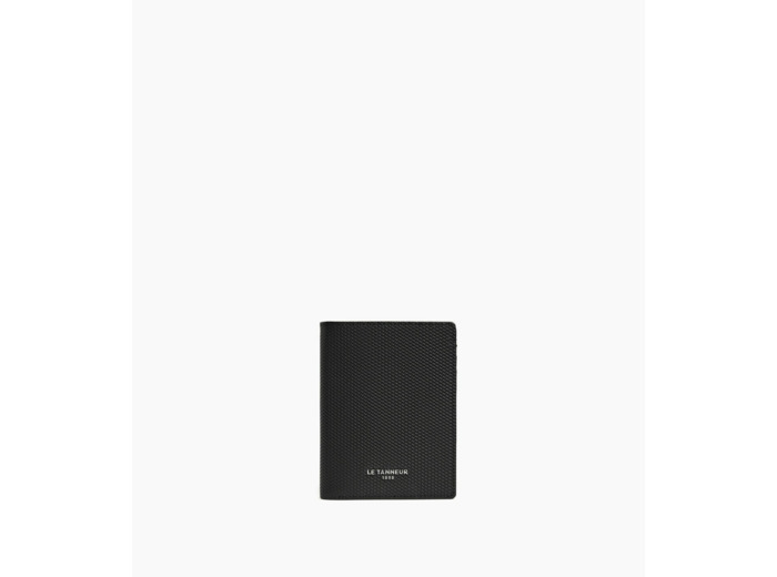 Portefeuille vertical zippé Lucien en cuir signature T