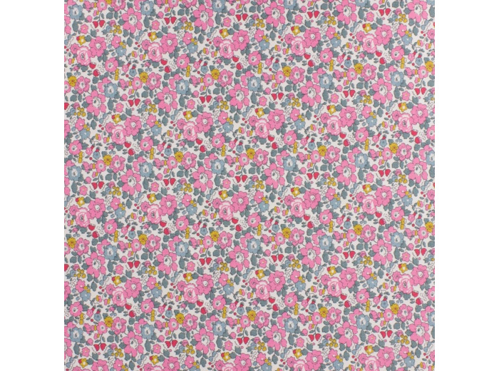 Liberty London - Tissu New Betsy Ann Tana Lawn Coton Rose Vif