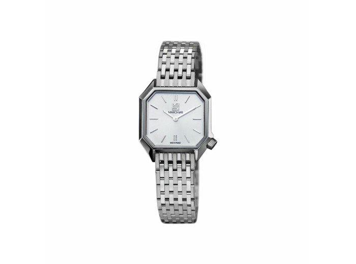 Montre March LA.B DANDY MANSART ELECTRIQUE 30 MM - WHITE - Acier 9 Maillons Plat