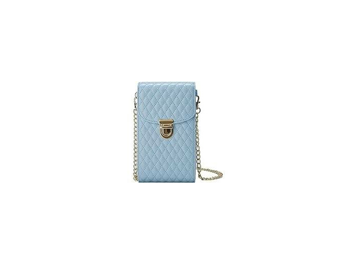 Sac pour Smartphone Cuire Matelassé Bleu