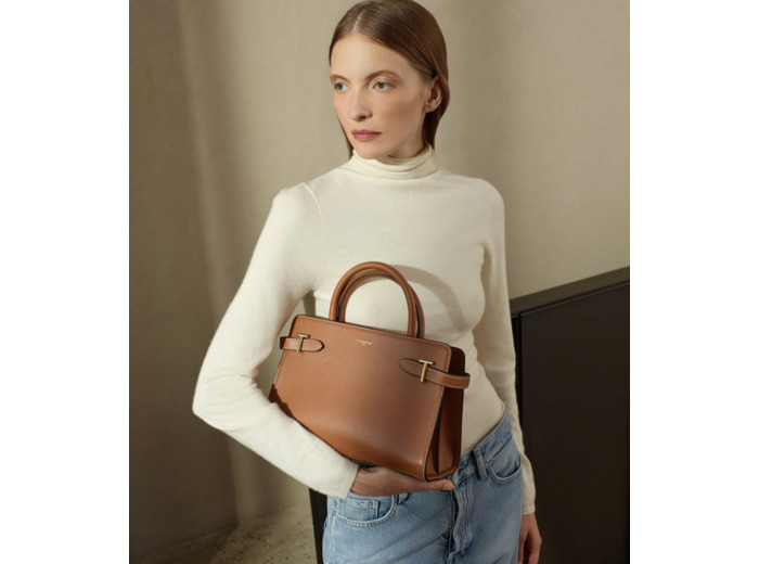 Sac à main moyen modèle Emilie en cuir grainé