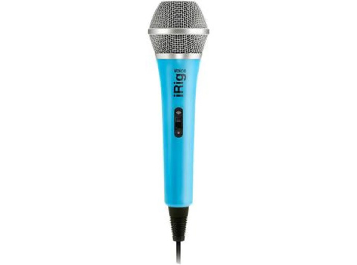 Micro IK Multimedia iRig Voice microphone bleu pour iOS - Micro de poche pour iPod, iPhone et iPad
