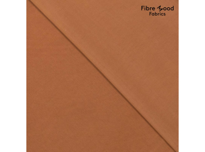 Fibre Mood - Tissu Aspect Tencel en Viscose Melangé  "Nova" Uni Couleur Caramel - coupon 2 m