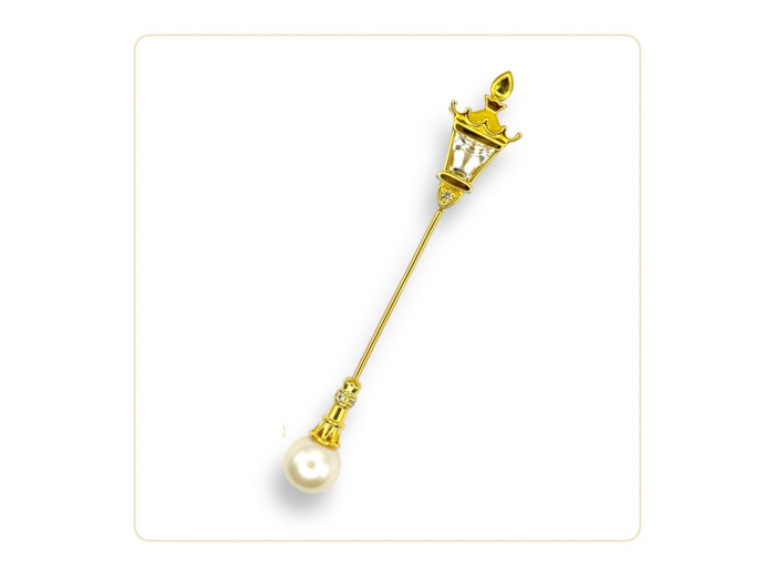 Broche Lampadaire Plaqué Or Jaune