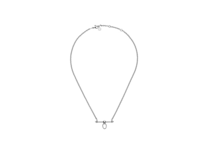 Collier trapèze Arthus Bertrand Comédie en argent rhodié, 50cm