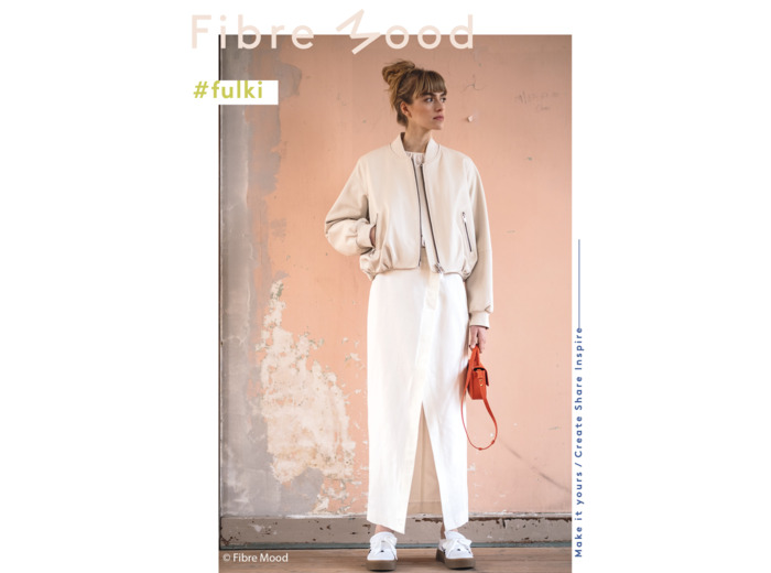 Fibre Mood - Tissu Toile de Coton Et Tencel "Fulki" Uni Couleur Blanc Cassé