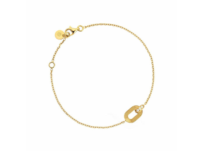 Bracelet Arthus Bertrand Ruban en or jaune polie et diamants