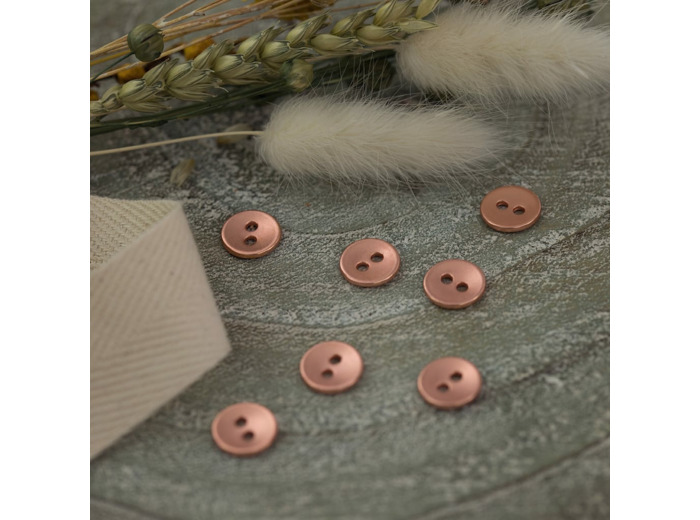 See You At Six - Bouton de Couture en Métal Lisse Coloris Cuivre Rosé (10 mm)