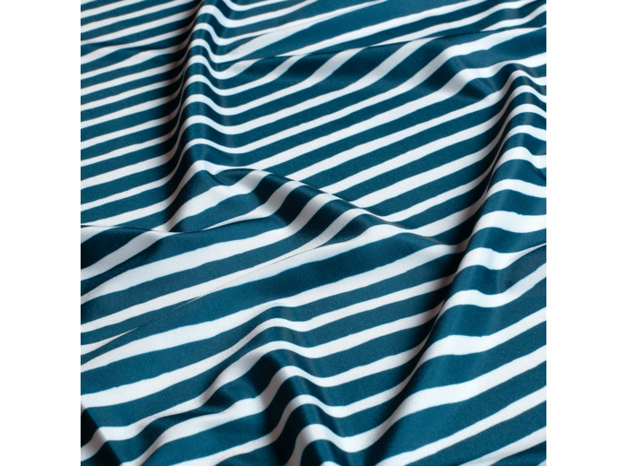 Sélection Coup de Coudre - Tissu Maille Maillot de Bain Rayures Bleu Marines