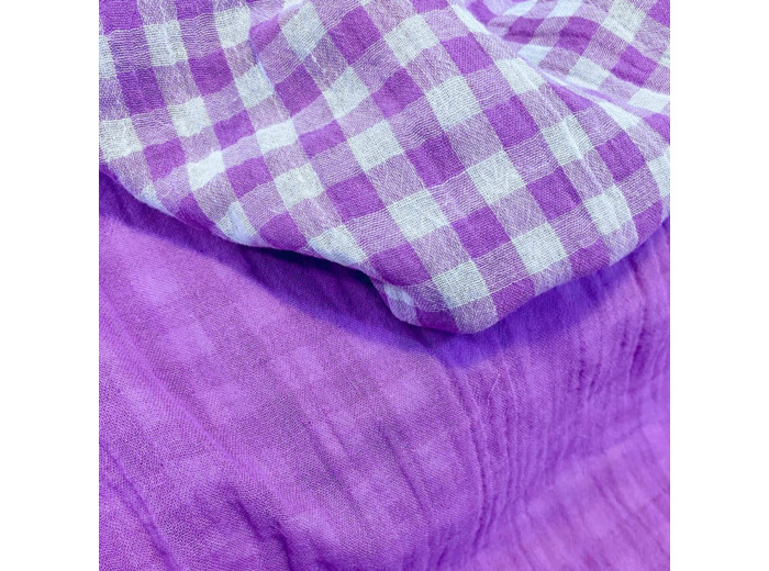 Sélection Coup de coudre - Tissu Double Gaze Vichy Double Face Couleur Lilas