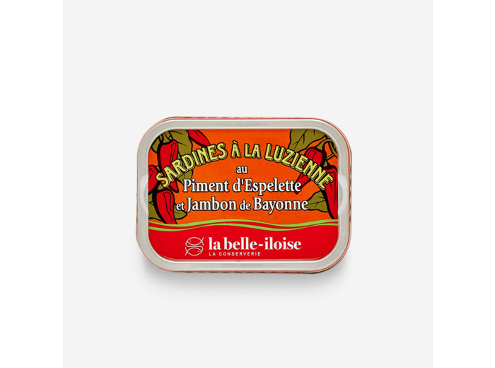 Sardines à la Luzienne au Piment d'Espelette et Jambon de Bayonne 115g
