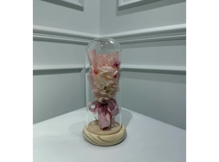 Cloche mini bouquet led