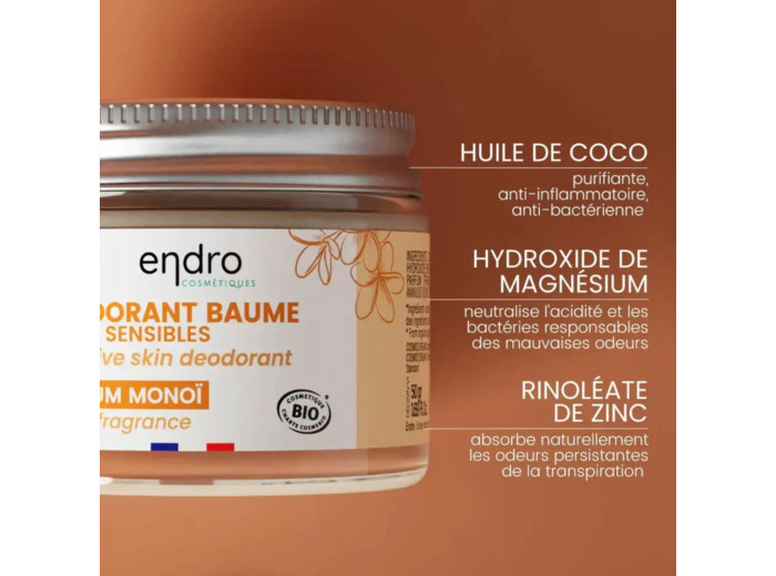 Déo Peaux Sensibles - Monoi, sans bicarbonate Endro