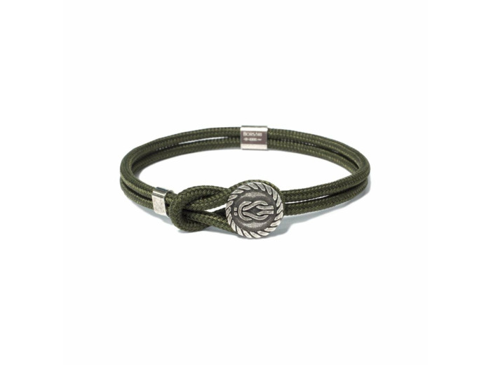 Bracelet Borsari Gioielli en argent et polyester vert