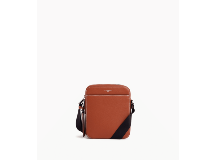 Petite sacoche zippée Emile en cuir grainé