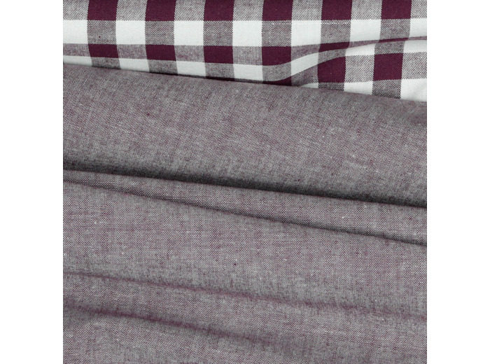 Sélection Coup de coudre - Tissu Coton Fil à Fil Uni Couleur Prune