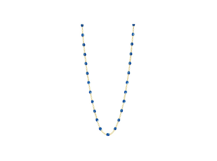 Collier Gigi Clozeau Classique en or jaune et résine bleu saphir, 42cm