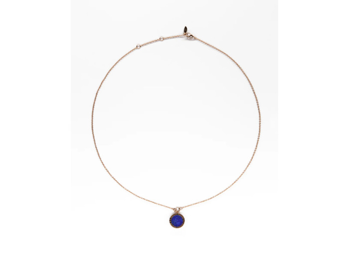 Collier - Chaîne forçat ronde - Petit - Lapis Lazuli Bleu