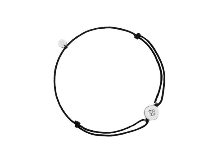 Bracelet sur cordon Arthus Bertrand Royale en or blanc et diamant