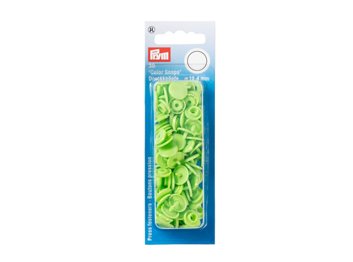 Prym - Boite 30 Boutons Pression "Color Snaps" Coloris Vert Pomme (12,4 mm)