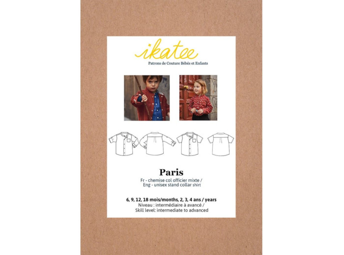 Ikatee – Patron Enfant Chemise Mixte "Paris" de 6 mois à 4 ans