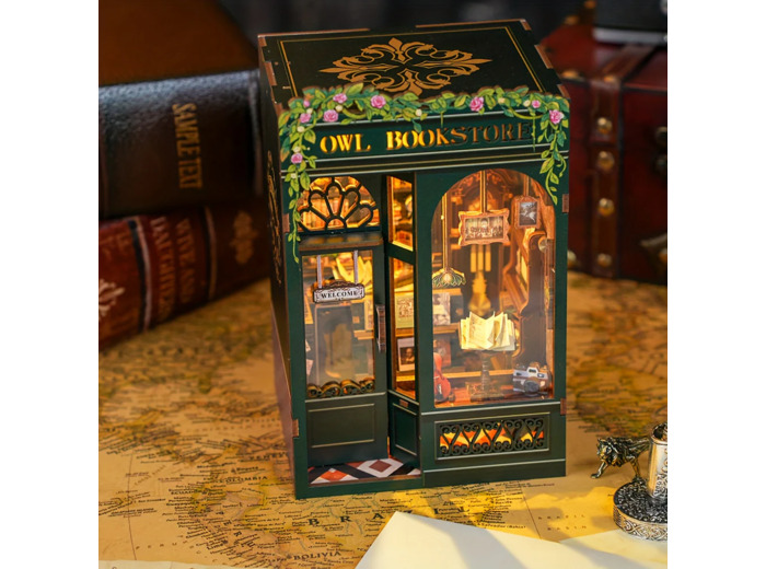 [BOOK NOOK] BOOK NOOK KIT - DIY - Librairie du Hibou - 139pc + Eclairage LED