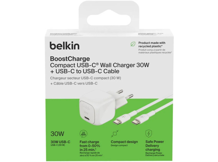 Chargeur Secteur 30W avec Câble USB-C vers USB-C