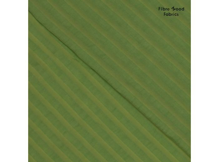 Fibre Mood - Tissu Jacquard "Marisol" Mélange de Viscose et Lin avec Rayures en Relief Vert Clair - Coupon
