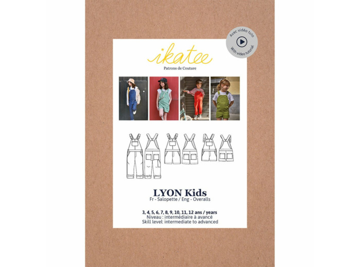 Ikatee – Patron Enfant Salopette "Lyon Kids" de 3 ans à 12 ans