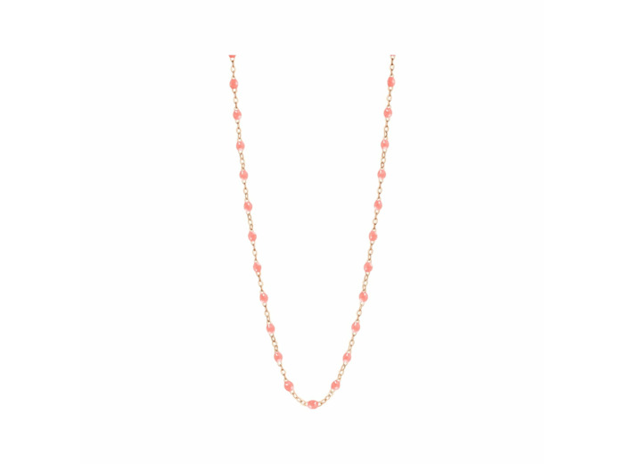 Collier Gigi Clozeau Classique en or rose et résine fushia, 45cm