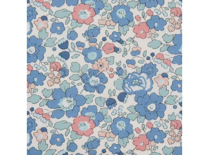Liberty London - Tissu Betsy Tana Lawn Coton Bleu et Rose