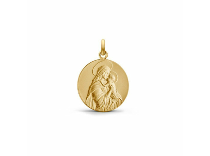 Médaille Arthus Bertrand Vierge au Baiser 18 mm or jaune sablé