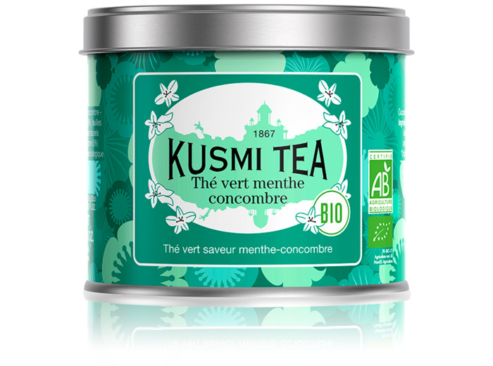 Thés Aromatisés Verts Thé vert menthe-concombre bio - Boîte métal 100gr