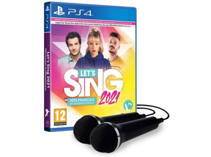 Jeu PS4 Let’s Sing 2021 + 2 Microphones : Hits Français et Internationaux