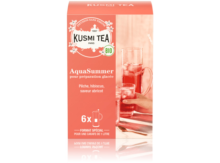 Infusions & Déthéinés AquaSummer Bio - Etui carton 6 grands sachets pour thé glacé - 48 gr
