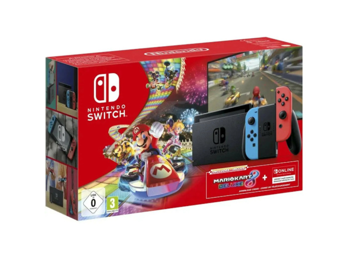 Pack nintendo switch + mario kart 8 deluxe (code + abonnement 3 mois)