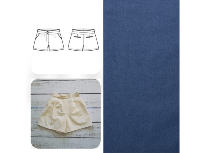 Christine Charles – Kit Couture Short Jillian Couleur Bleu Moyen