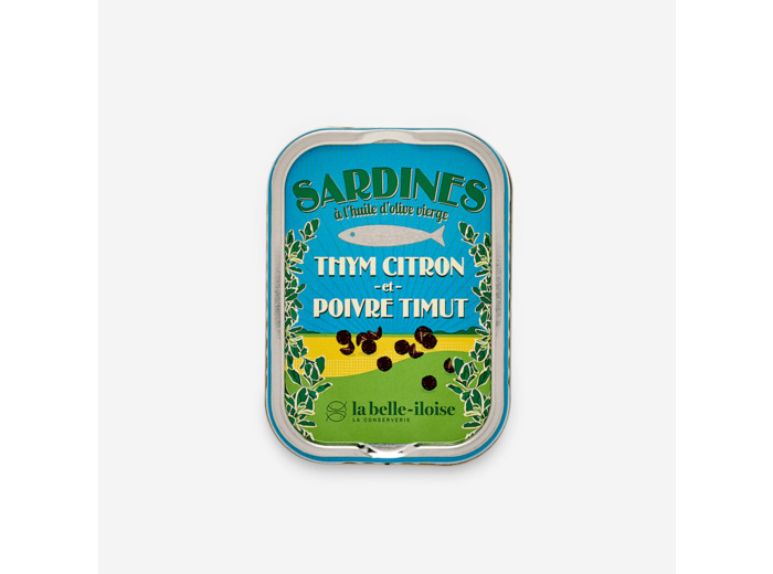 Sardines à l'huile d'olive, thym et poivre Timut 115g